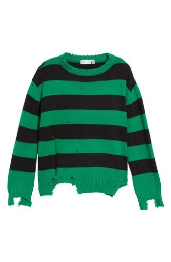 Women's Rdi Destroyed Stripe Sweater