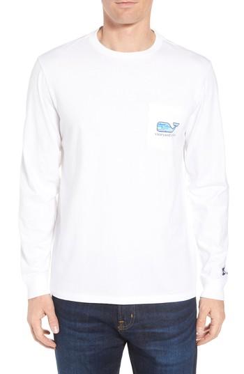 Men's Vineyard Vines X Shark Week(tm) Whaleline Long Sleeve Pocket T-shirt - White