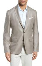 Men's Monte Rosso Trim Fit Cashmere & Silk Blazer R - Brown