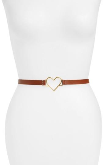 Women's Vanessa Mooney Our Amour Calfskin Leather Belt, Size - Brown