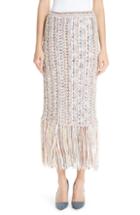 Women's Adam Lippes Fringe Hem Tweed Skirt - Ivory