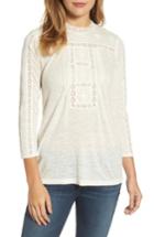 Women's Lucky Brand Embroidered Eyelet Trim Top