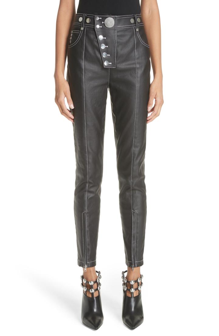 Women's Alexander Wang Skinny Lacquered Twill Pants