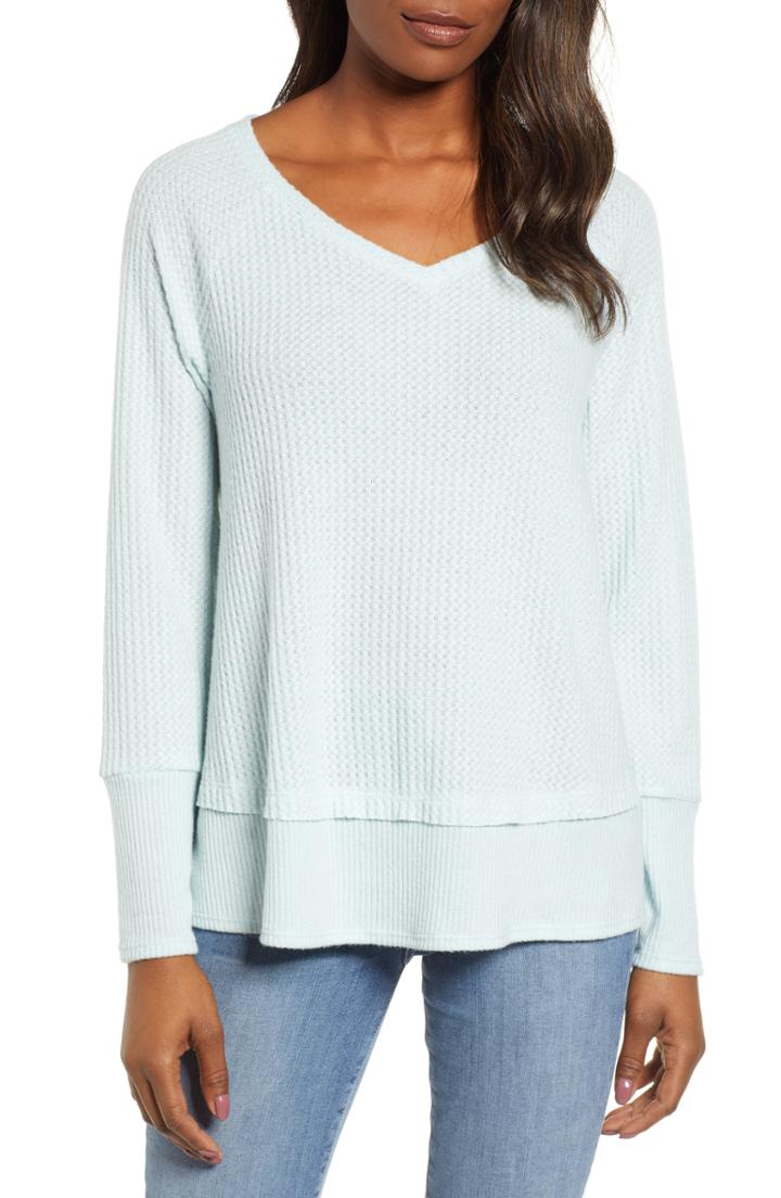 Women's Caslon Cozy Pocket Top - Blue