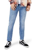 Men's Topman Panel Stretch Skinny Fit Jeans X 32 - Blue