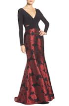 Women's Xscape Brocade Mermaid Gown - Red
