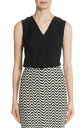 Women's Yigal Azrouel Plunge Back Silk Top - Black