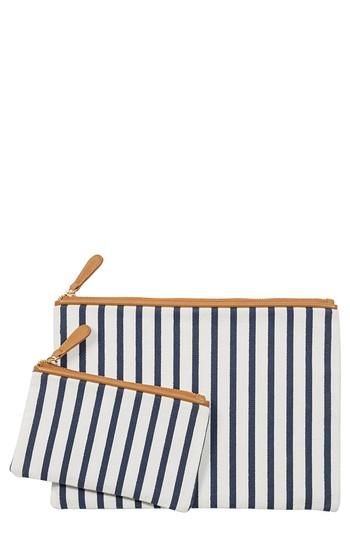 Cathy's Concepts Set Of 2 Monogram Canvas Clutches - Blue