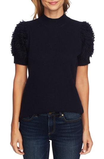 Women's Cece Poodle Sleeve Mock Neck Sweater, Size - Black
