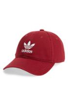Men's Adidas Originals Relaxed Cotton Baseball Cap - Red