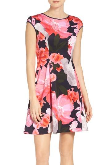 Women's Vince Camuto Scuba Fit & Flare Dress - Blue