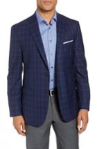 Men's John W. Nordstrom Traditional Fit Plaid Wool Sport Coat S - Blue