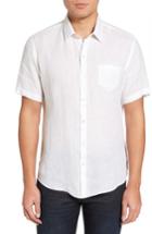 Men's Zachary Prell Kaplan Slim Fit Linen Sport Shirt, Size - White