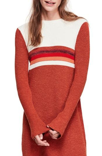 Women's Free People Colorblock Sweater Dress - Red