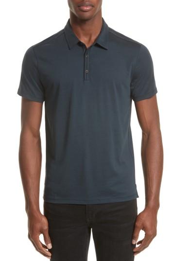 Men's John Varvatos Collection Pima Cotton Polo, Size - Blue