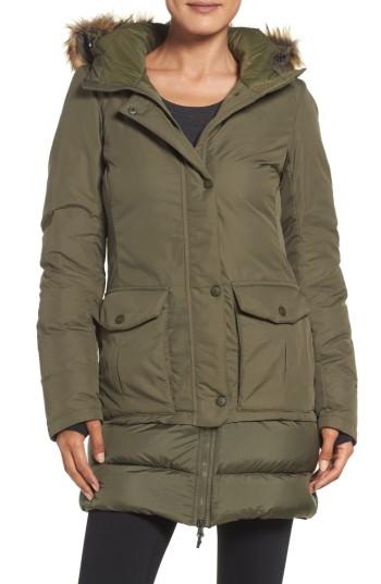 Women's The North Face Tuvu Water Repellent Parka With Faux Fur Trim - Green