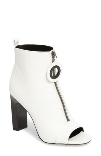 Women's Calvin Klein Minda Open Toe Bootie M - White