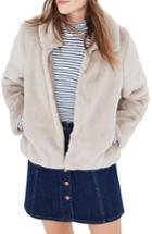 Women's Madewell Shrunken Faux Fur Jacket, Size - Beige