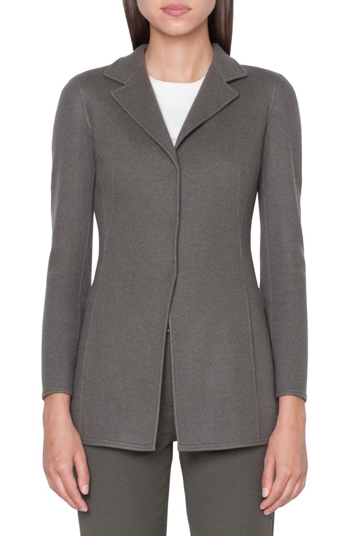Women's Akris Cashmere Blend Jersey Blazer - Grey