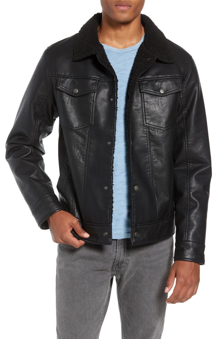 Men's The Rail Faux Leather Jacket - Black
