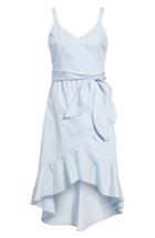 Women's Poplin Tie Waist Dress - Blue