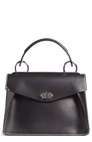 Proenza Schouler 'medium Hava' Top Handle Calfskin Leather Satchel - Black