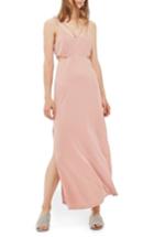 Women's Topshop Cutout Slipdress Us (fits Like 0) - Pink