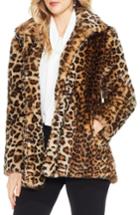 Women's Vince Camuto Leopard Print Faux Fur Jacket - Brown