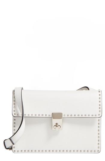 Valentino Garavani Small Rockstud Leather Shoulder Bag - White