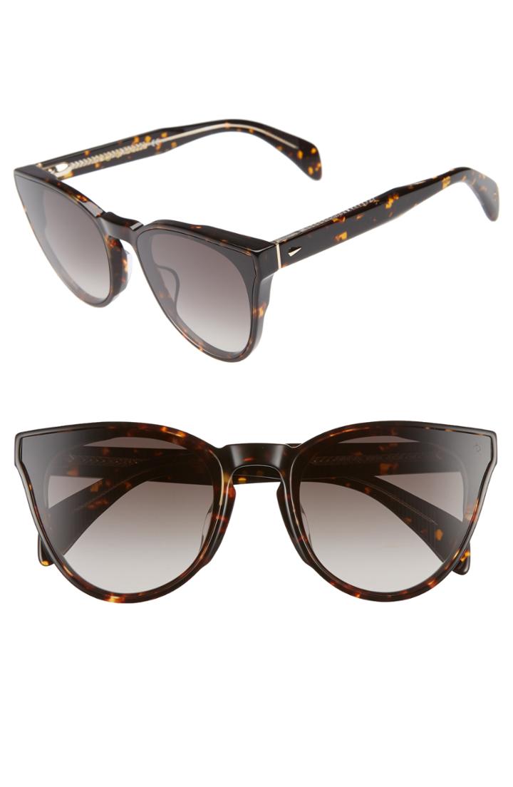 Women's Rag & Bone 61mm Cat Eye Sunglasses - Black/ Havana