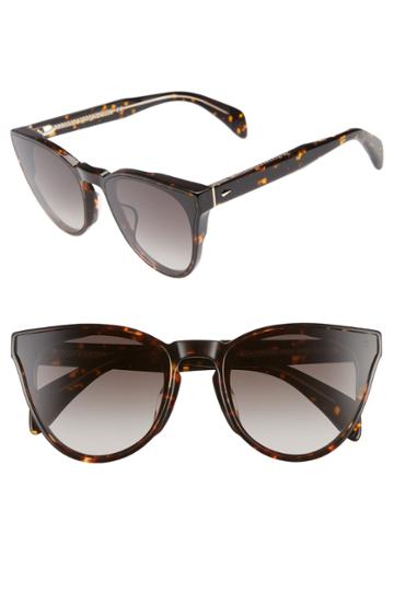 Women's Rag & Bone 61mm Cat Eye Sunglasses - Black/ Havana