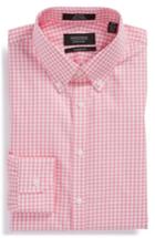 Men's Nordstrom Men's Shop Classic Fit Non-iron Gingham Dress Shirt - 34 - Pink (online Only)