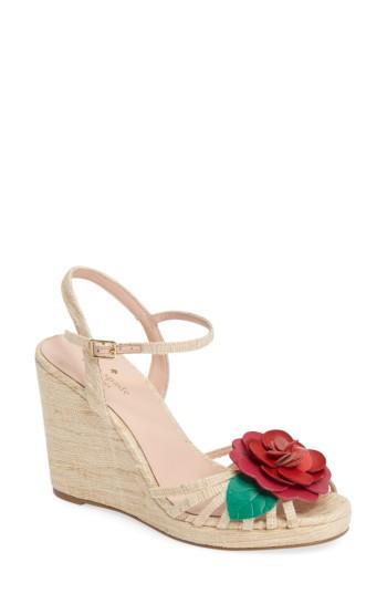 Women's Kate Spade New York Beekman Strappy Wedge Sandal .5 M - Beige
