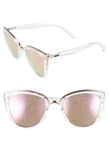 Junior Women's Quay Australia 'my Girl' 50mm Cat Eye Sunglasses - Clear/ Pink
