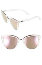 Junior Women's Quay Australia 'my Girl' 50mm Cat Eye Sunglasses - Clear/ Pink
