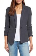 Petite Women's Caslon Knit One-button Blazer - Grey