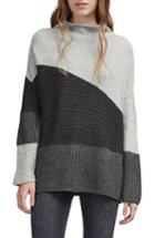 Women's French Connection Patchwork Mock Neck Sweater - Grey