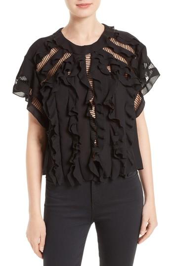 Women's Iro Lauder Ruffle Top Us / 38 Fr - Black