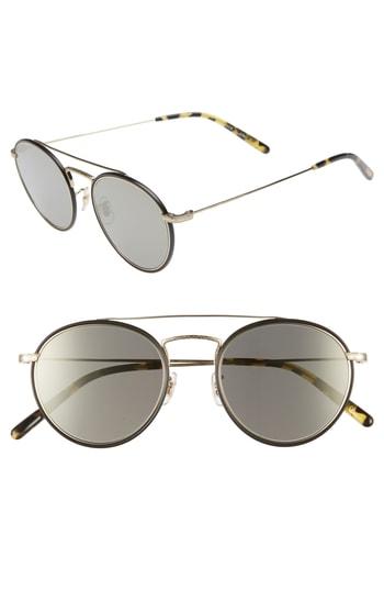 Women's Oliver Peoples Ellice 50mm Round Sunglasses - Grey/ Gold