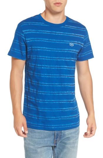 Men's Rvca Warped Stripe T-shirt - Blue