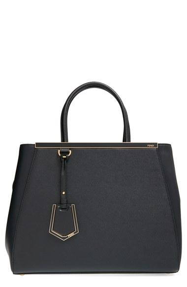 Fendi '2jours Elite' Leather Shopper - Black