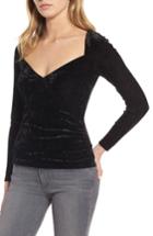 Women's Trouve Velvet Top, Size - Black