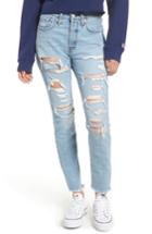 Women's Levi's 501 Ripped High Waist Skinny Jeans X 28 - Blue