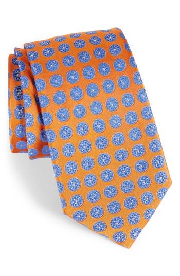 Men's Nordstrom Men's Shop Carlos Medallion Silk Tie, Size X-long - Orange