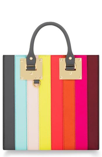 Sophie Hulme Rainbow Stripe Albion Leather Tote -