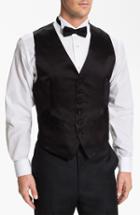 Men's David Donahue Silk Vest, Size - Black
