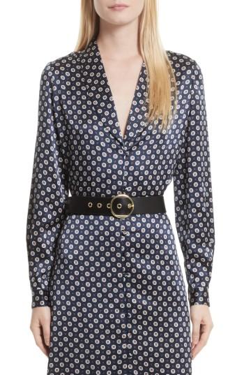 Women's Frame Print Silk Blouse