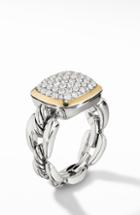 Women's David Yurman Wellesley Link Statement Ring With 18k Gold & Diamonds