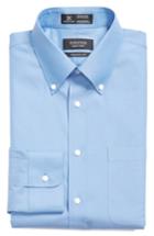 Men's Nordstrom Men's Shop Smartcare(tm) Traditional Fit Pinpoint Dress Shirt 37 - Blue