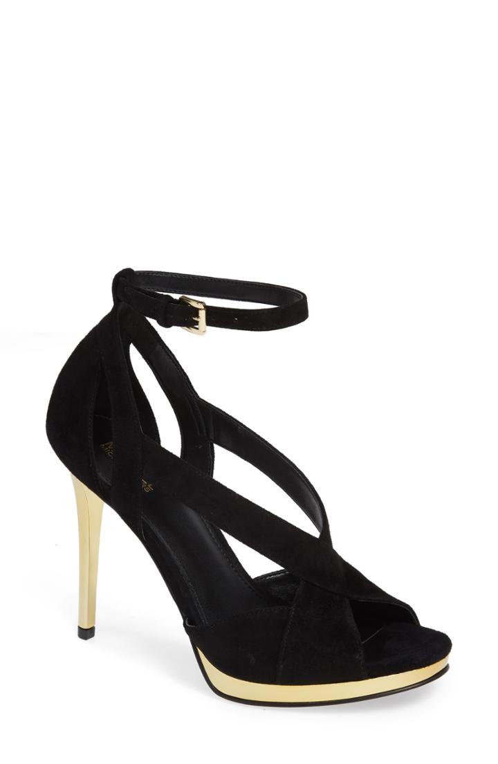Women's Michael Michael Kors Becky Ankle Strap Sandal .5 M - Black